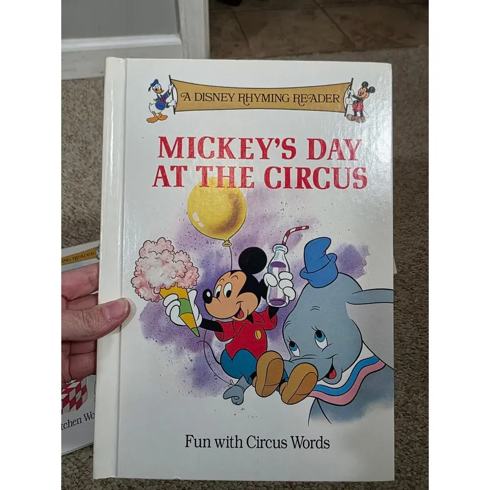 Lot Of 4 Disney Rhyming Reader Hardcover Books Pluto Mickey Donald VTG 1990s